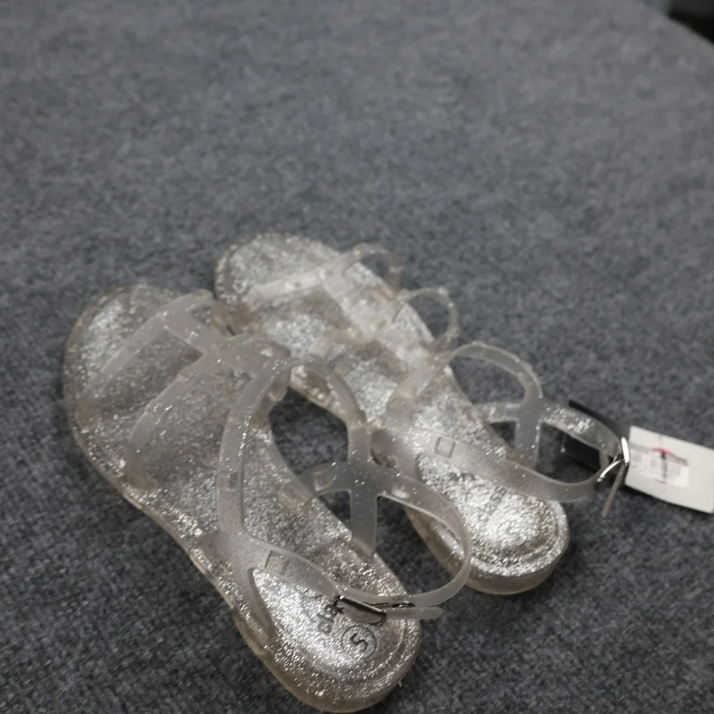 Art‎ Class Sandals Girls Size 5 Clear Silver Glitter Jelly Larkin Gladiator